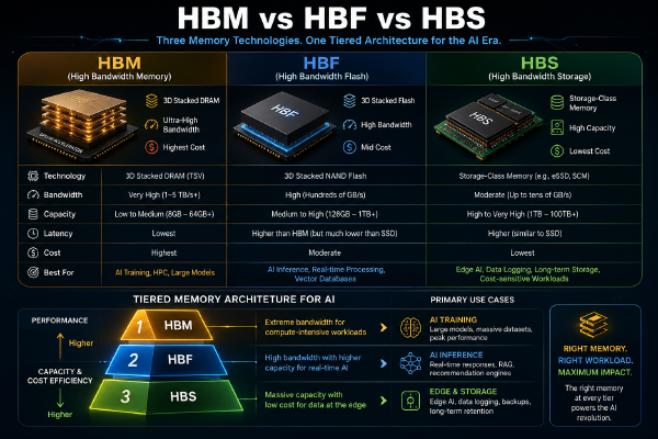 HBM vs. HBF vs. HBS: Understanding the Future of AI Memory Architectures