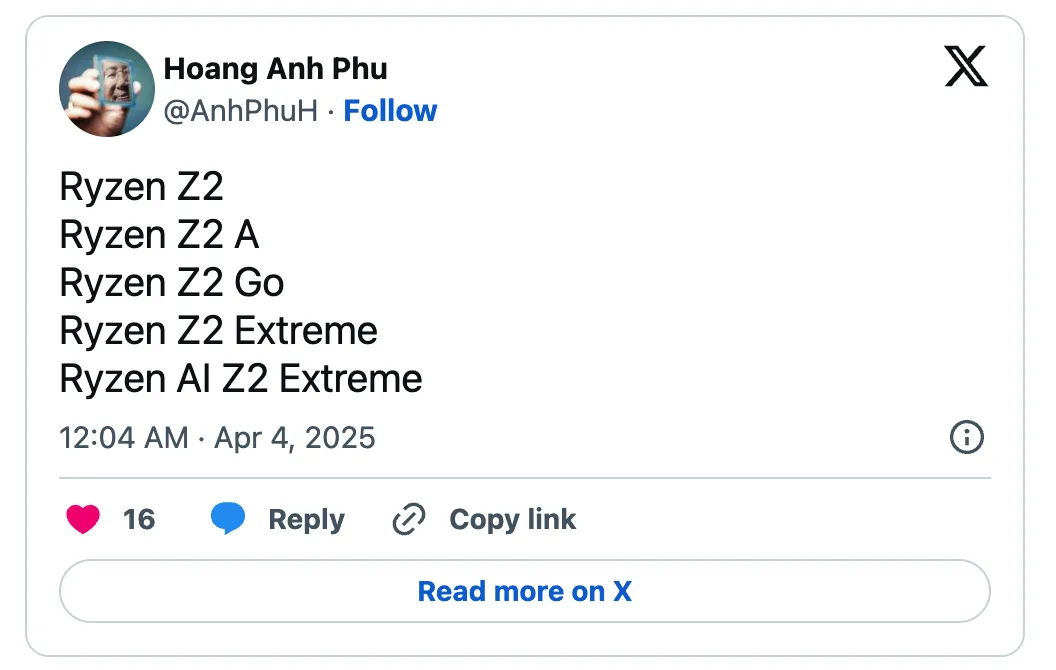 AMD Ryzen Z2 AI Extreme 