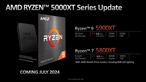 AMD Releases New Zen 3-Based Ryzen 5000XT CPU