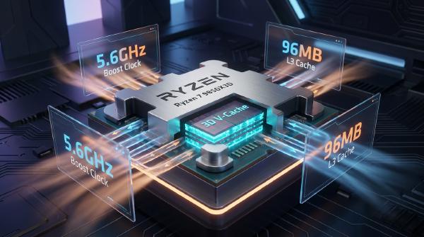 AMD Ryzen 7 9850X3D: 5.6GHz Boost and 96MB 3D V-Cache