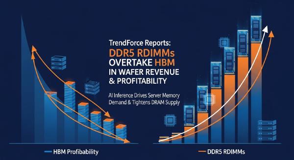 DDR5 Surpasses HBM in Profitability as AI Inference Reshapes Memory Demand
