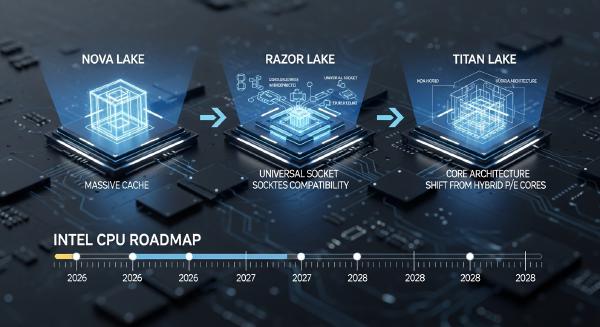 Intel CPU Roadmap 2026–2028: Nova, Razor, Titan Lake Explained