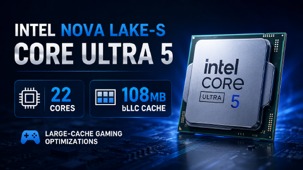 Intel Nova Lake-S Leak: 22-Core Core Ultra 5 Gets 108MB Gaming Cache