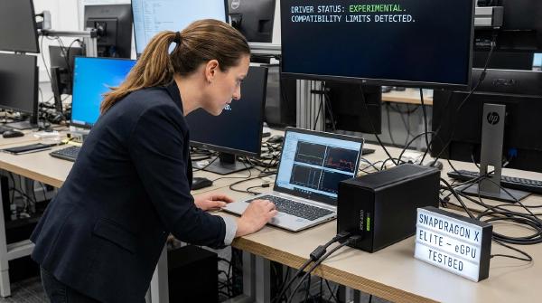 Snapdragon X Elite Runs External RTX 4060 on Windows on Arm