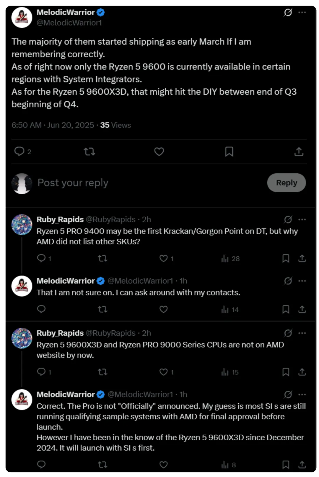 AMD Ryzen 9000 9600X3D
