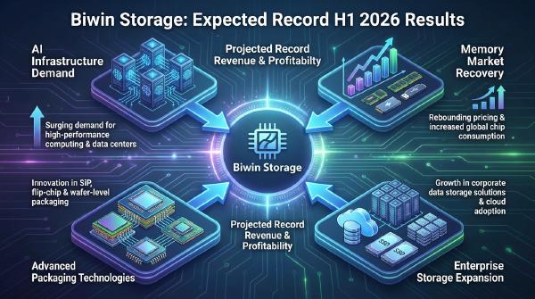 Biwin Storage Forecasts Up to 3422% Net Profit Growth in H1 2026