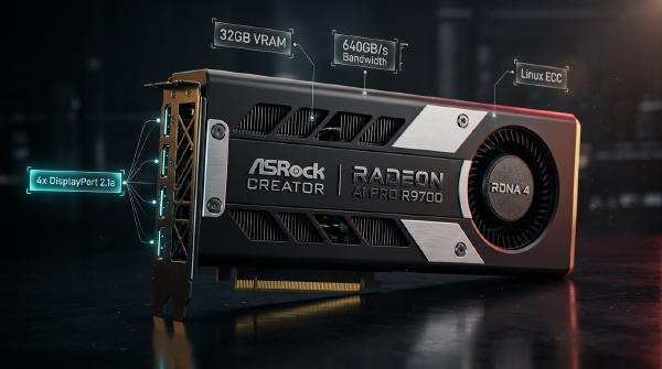ASRock Radeon AI Pro R9700 Review: 32GB GPU, 4x DisplayPort
